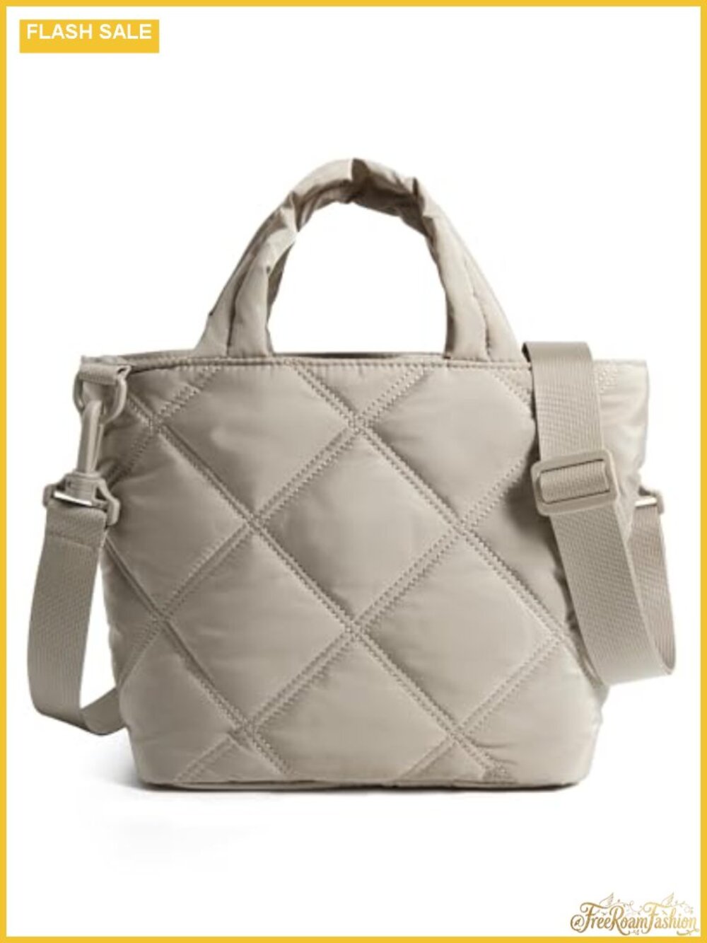 Nylon Quilted Puffer Sling Crossbody Bag with Multiple Pockets